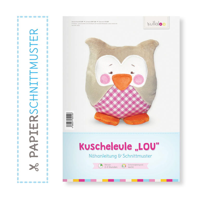 Papierschnittmuster Nähanleitung Eule "LOU"