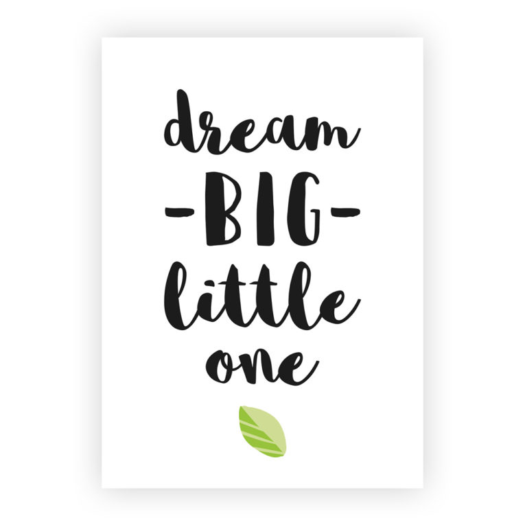 Bilder für Kinderzimmer im 3er-Set: Spruch "Dream big little one"