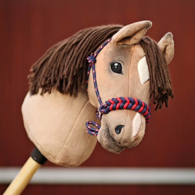 Materialset für Hobby Horse Halfter navy/rot